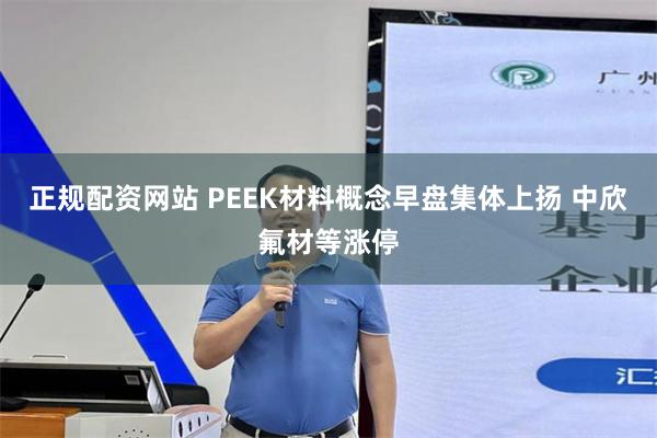 正规配资网站 PEEK材料概念早盘集体上扬 中欣氟材等涨停