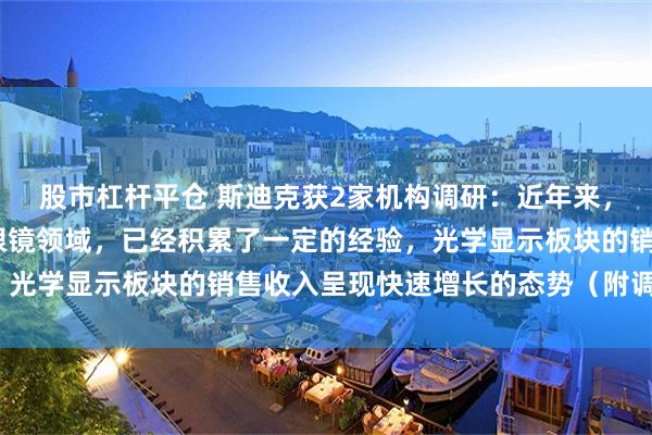 股市杠杆平仓 斯迪克获2家机构调研：近年来，斯迪克在折叠屏和VR眼镜领域，已经积累了一定的经验，光学显示板块的销售收入呈现快速增长的态势（附调研问答）