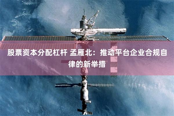 股票资本分配杠杆 孟雁北：推动平台企业合规自律的新举措